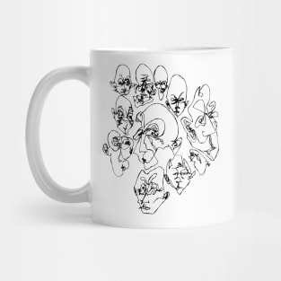 Multiple faces #7 - Psychedelic Ink Drawing with Art Style Mug